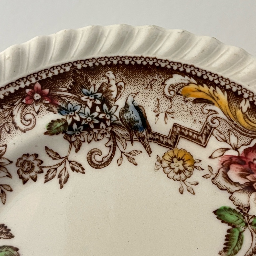 Set of 4 Vintage Johnson Brothers Devonshire Plates Brown Floral - Picture 10 of 12